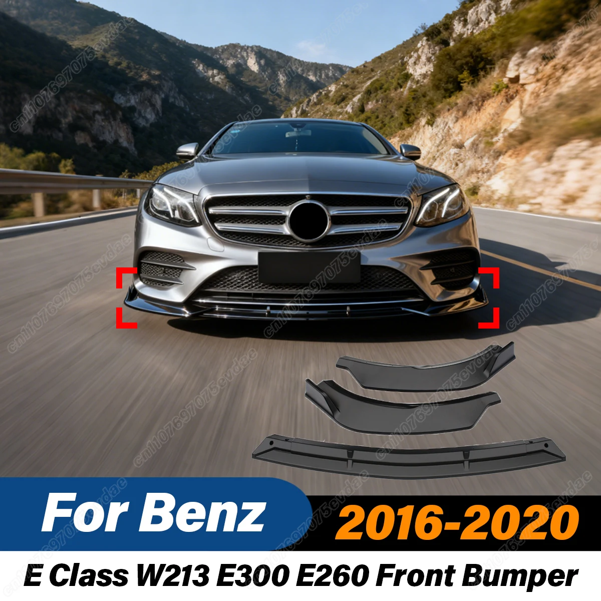 

For Mercedes Benz E-Class W213 C238 2016 2017 2018 2019 2020 BRABUS Style Body Kits Front Bumper Lip Splitter Exterior Accessory
