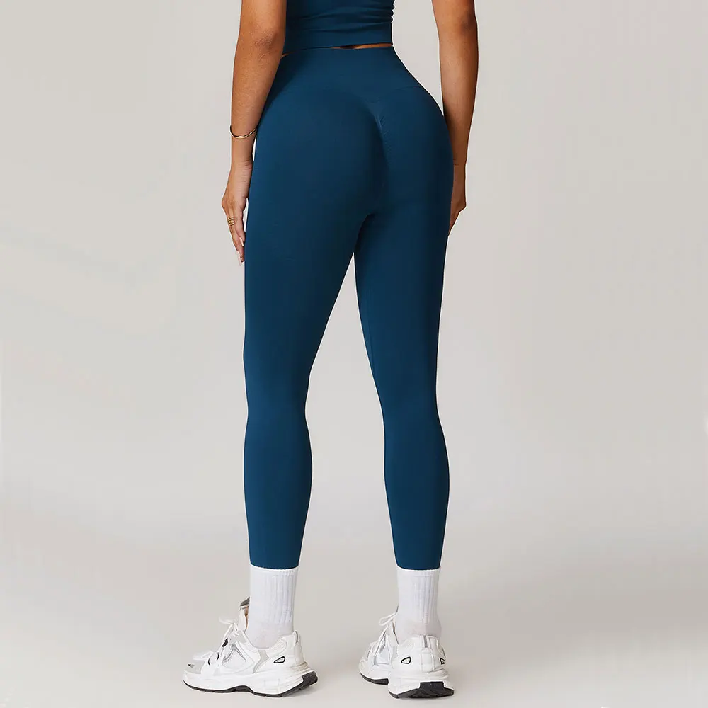 Seamless Women Yoga Leggings Hips Lifting Gym Leggings Sport Pants High Waist Fitness Leggings Bubble Butt Workout Running Pants