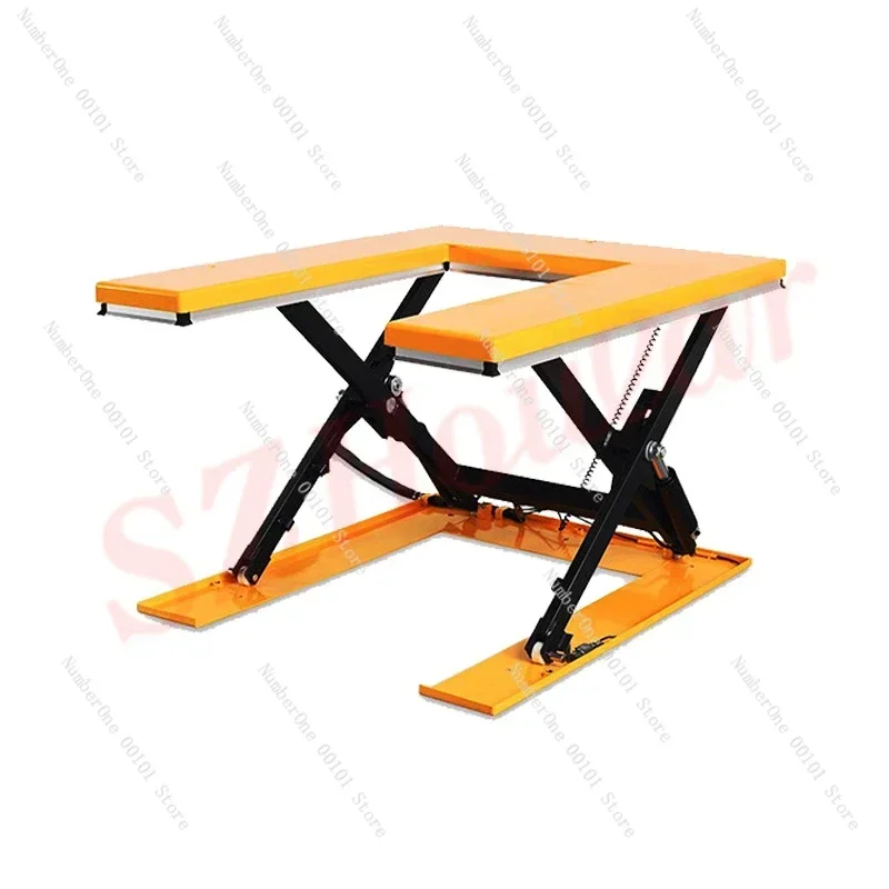 -low U-shaped hydraulic lifting platform Fixed E-shaped unloading and loading scissor lift