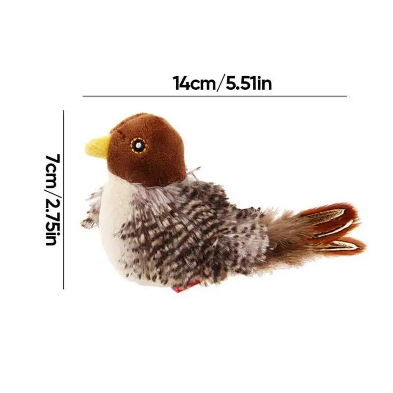 Chirping Bird Cat Toy Bird Shape Interactive Cat Toy With Realistic Simulation Bird Sounds Durable cat playing accessories