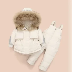 Children Winter Clothing Set 2pcs Down Jacket Jumpsuit for Baby Toddler Boy Girl Thicken Warm Kids Clothes Infant Snow Suit 1-4Y