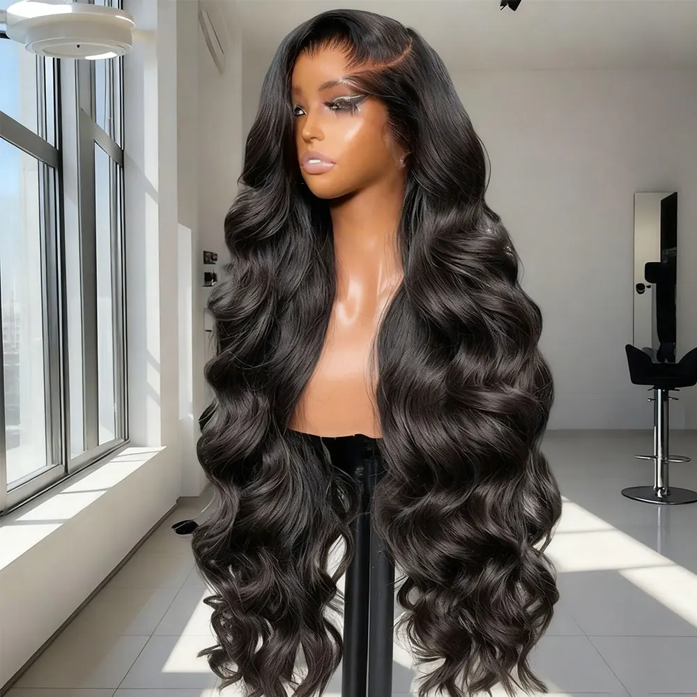 13x6 40인치 바디 웨이브 레이스 프론트 가발 여성용 인모 고밀도 13x4 투명 브라질리언 인모 가발 여성용