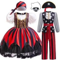 Kids Girls Boys Caribbean Pirate Captain Costume Carnival Masquerade Party Children Girls Fancy Dress Cosplay Clothes