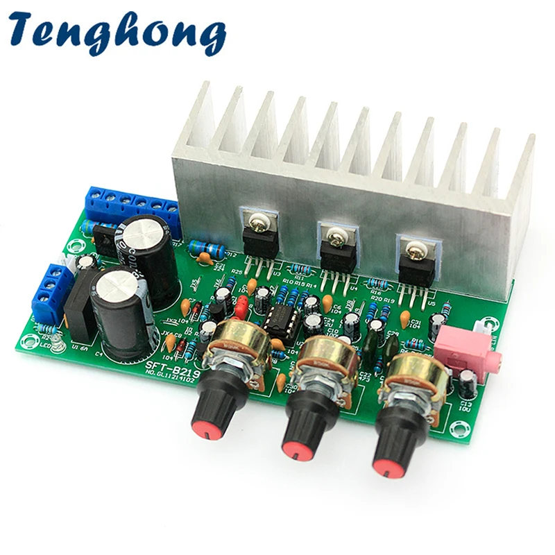 

Усилитель сабвуфера Tenghong 2x15 Вт + 30 Вт TDA2050 TDA2030, аудиоплата, 2,1 каналов, Hi-Fi усилитель, усилитель для умного дома