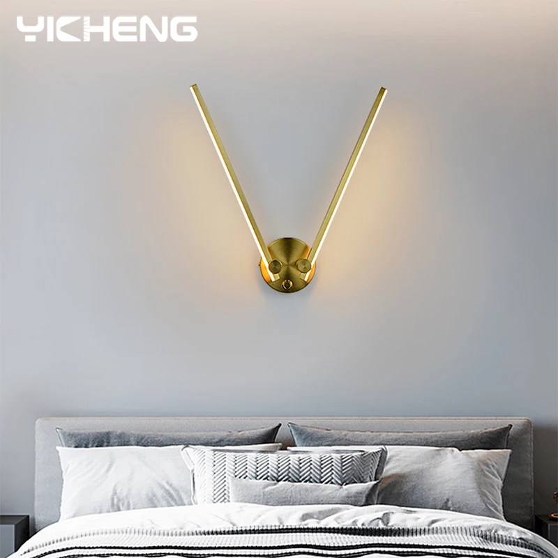 Adjustable Nordic LED Mirror Front Light Angle LED Wall Lamp 300°Rotatable Bedside Lamp with Switch For Indoor Room Decoration