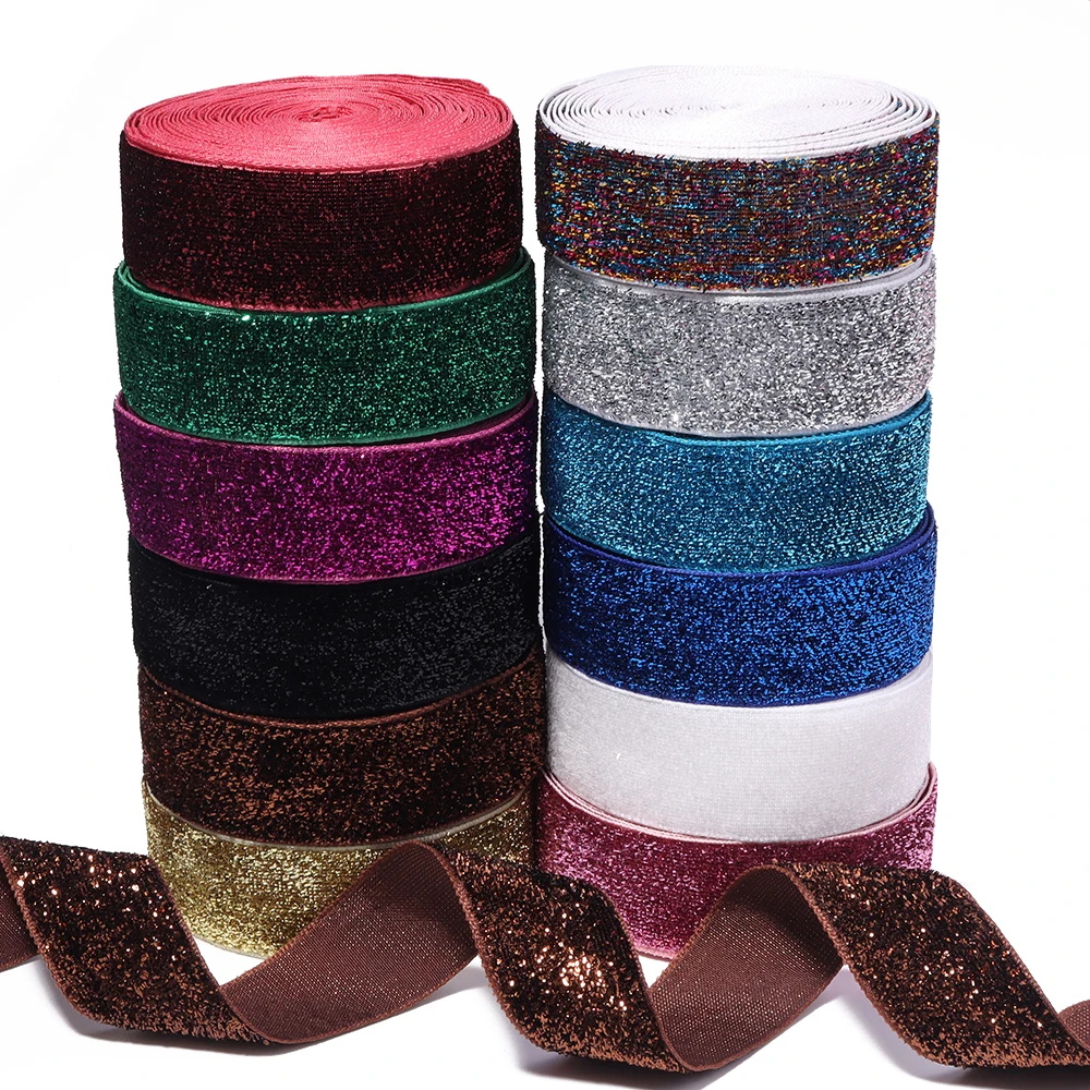 5/10 Yards 7-38mm Glitzer-Samtband Hochzeits-Party-Dekoration Handgemachtes Geschenkverpackungs-Haarschleifen-DIY Weihnachten – Detail 5