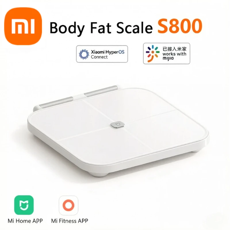 

Умные весы Xiaomi Mijia S800 с 8 электродами, Bluetooth, двухчастотным измерением BIA, из закаленного стекла, совместимые с приложением Mi Home