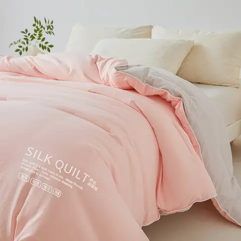 Couette en soie de mûrier avec rembourrage en soie 100%, contrôle de la température, couverture de lit réversible, couettes douces de luxe, housse en coton