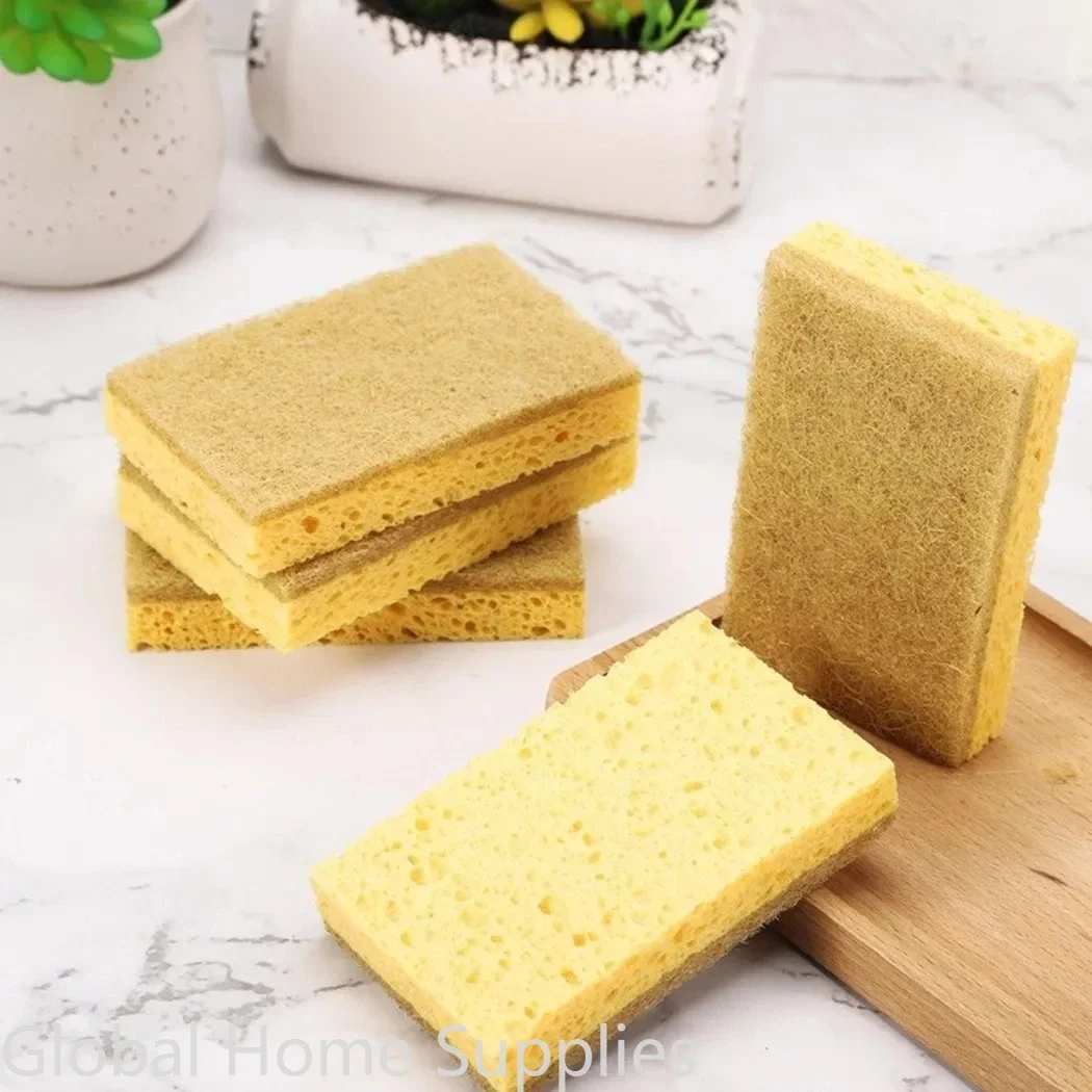 

10Pcs 2-Sided Dishwashing Sponge Wood Pulp Cotton Scouring Pad Household Kitchen Absorbing Water Non-stick Oil Dish Towel