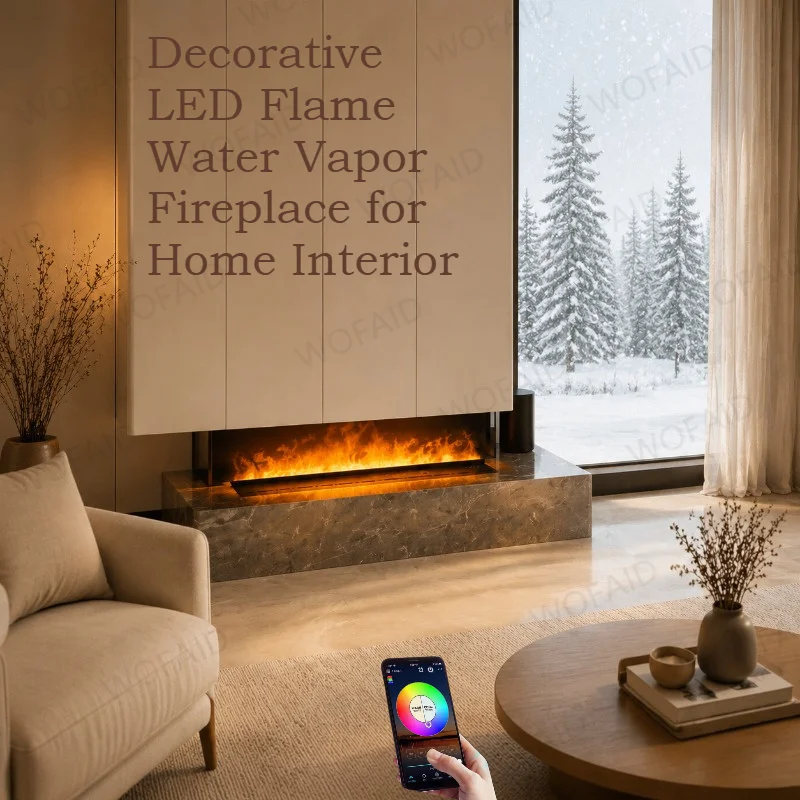 

Nordic Style Water Vapor Fireplace 3D Flame LED Smart Electric Fireplace for Minimalist Home Decor fireplace electric flame