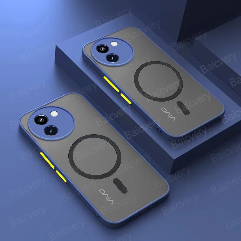 for VIVO V30E 5G V2340 V2339 Case Capa With Ring Iron Sheet Magnetic Sticker Anti-Drop Shell Matte Full Protective Back Cover