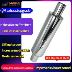 Car Exhaust Pipe Muffler Mid End Universal High Quality 304 Stainless Steel Interface 51 63 70 76MM Automobile Exhaust System