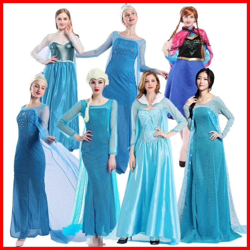 

Halloween Role-playing Cosplay Elsa Queen Performance Costume Anna Princess Cinderella Stage Outfit Polyester Fiber