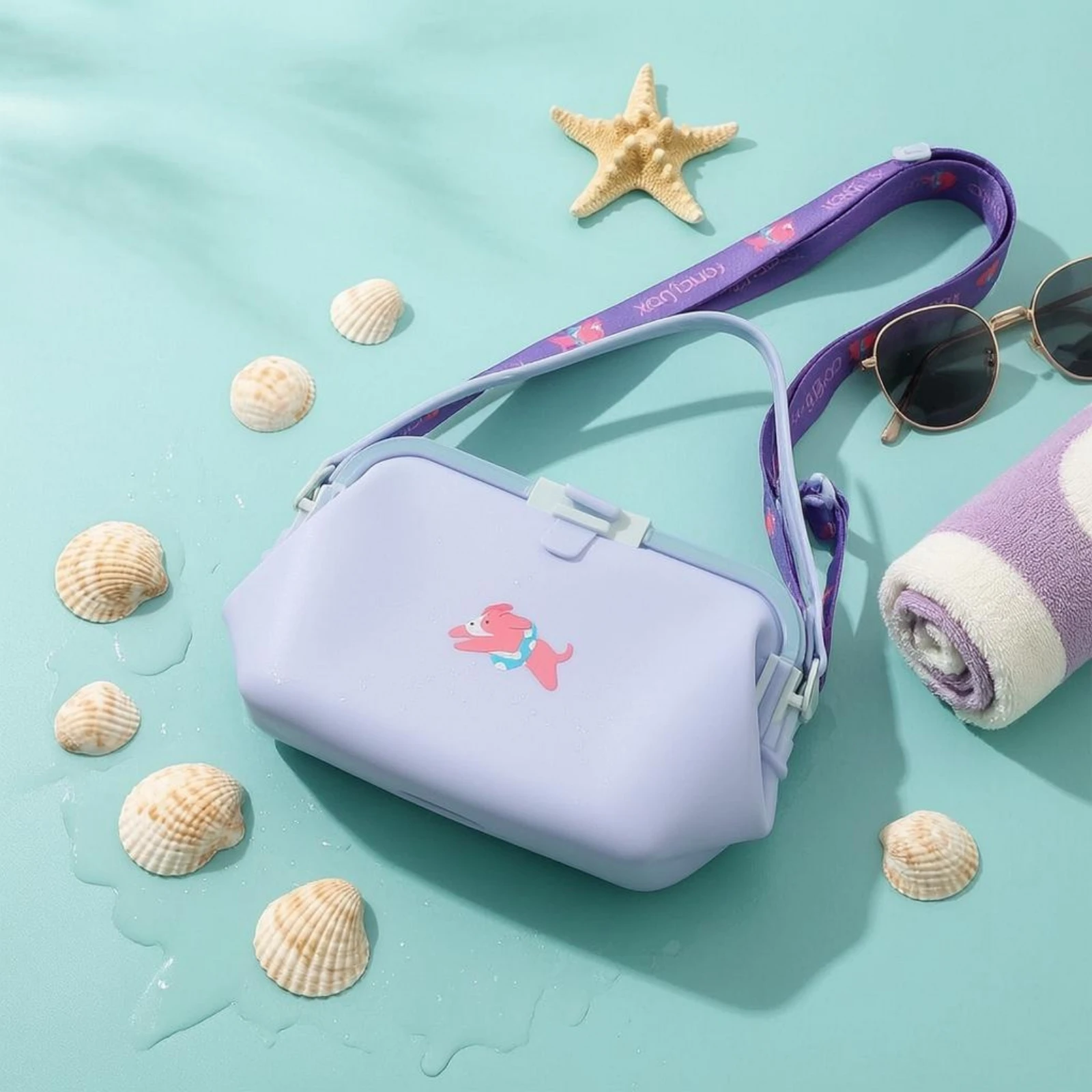 Silicone Pail Bag Detachable Strap Waterproof Pail Bag Easy-Clean Structured Opening for Outdoor