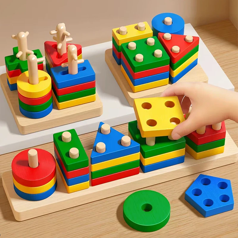 Montessori Baby Speelgoed Ontwikkeling Speelgoed Voor Kinderen 1 2 3 Jaar Houten Puzzel Spelletjes Educatie Ontwikkeling Kinderen Puzzel Speelgoed