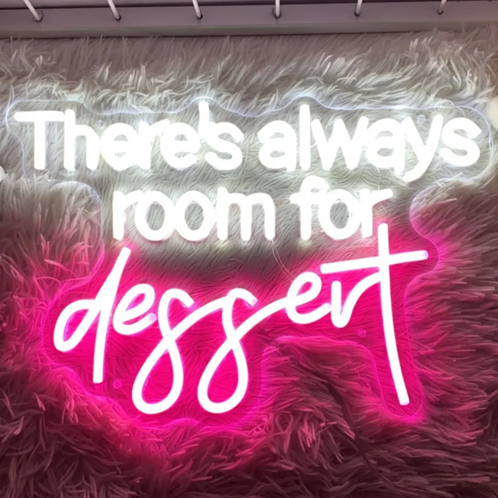 There's Always Room for Dessert Neon Led Sign Bedroom Bar Club Neon Lights Wall Art Decoration Home Decor  Living Room Led Lamps