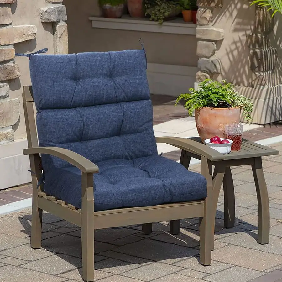 

Indoor Outdoor Tufted High Back Chair Cushion Set of 2, Waterproof Deep Seating Rocking Chair Outdoor Chaise Lounge Sun Lounger