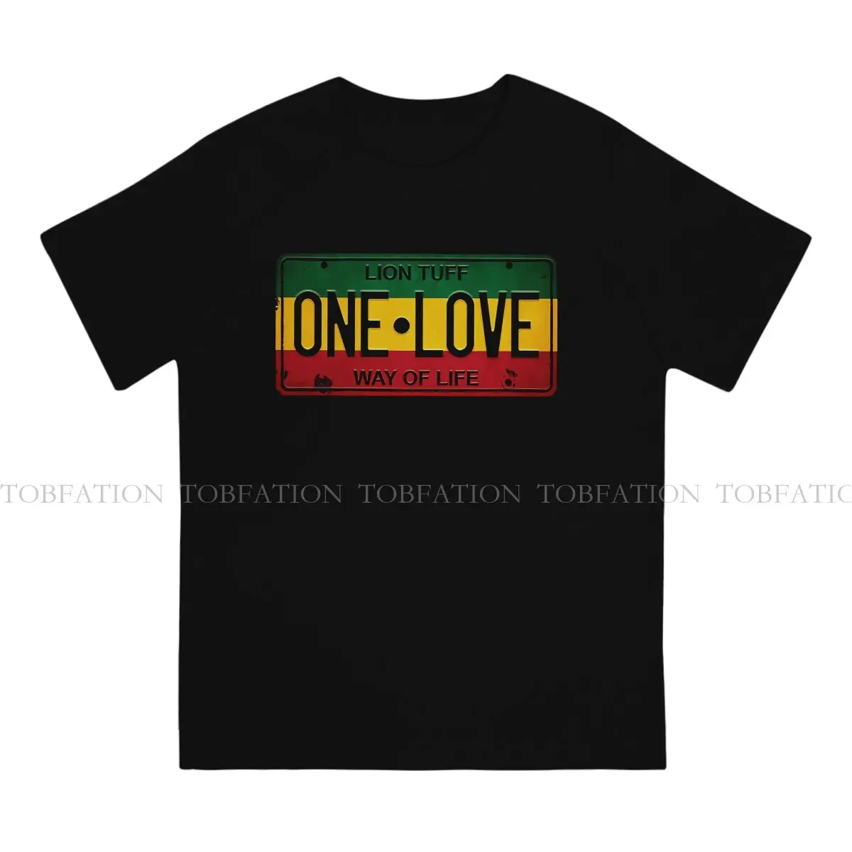 One Love Vintage Rasta License Plate Graphic TShirt Rasta Printing Tops T Shirt Men Short Sleeve 100% Cotton Gift Clothes