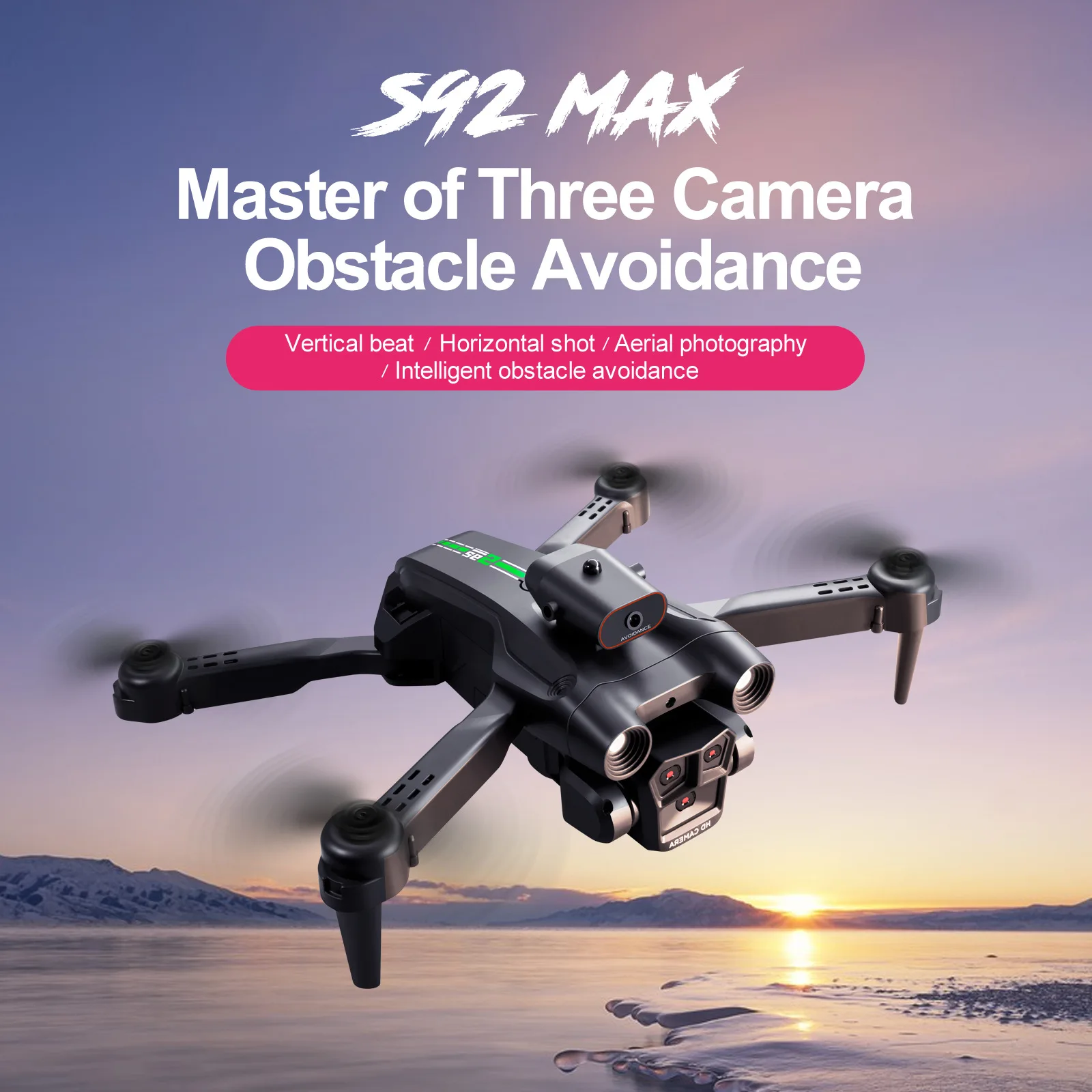 Three camera optical flow positioning quadcopter, children's obstacle avoidance aircraft, aerial photography, remote-controlled