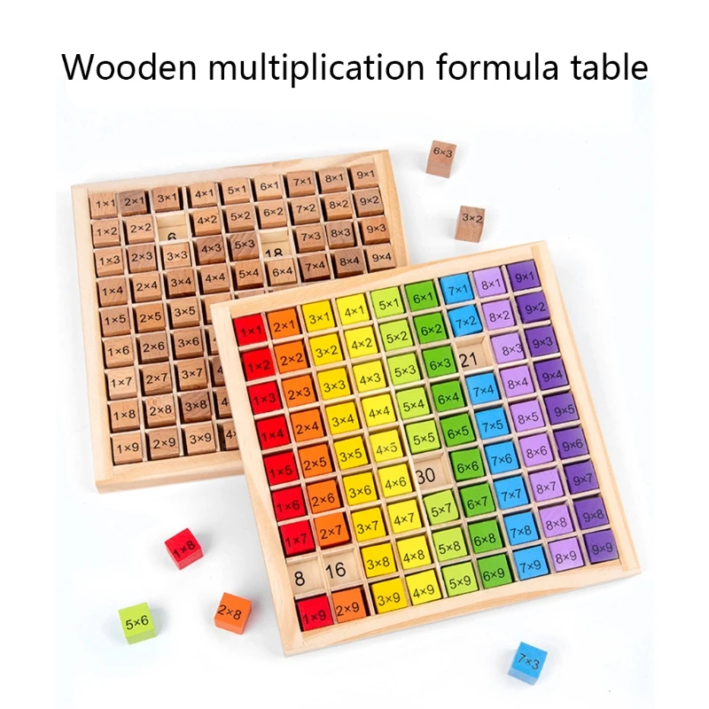 Montessori Educational Wooden Toys for Kids Children Baby Toys 99 Multiplication Table Math Arithmetic Teaching Aids