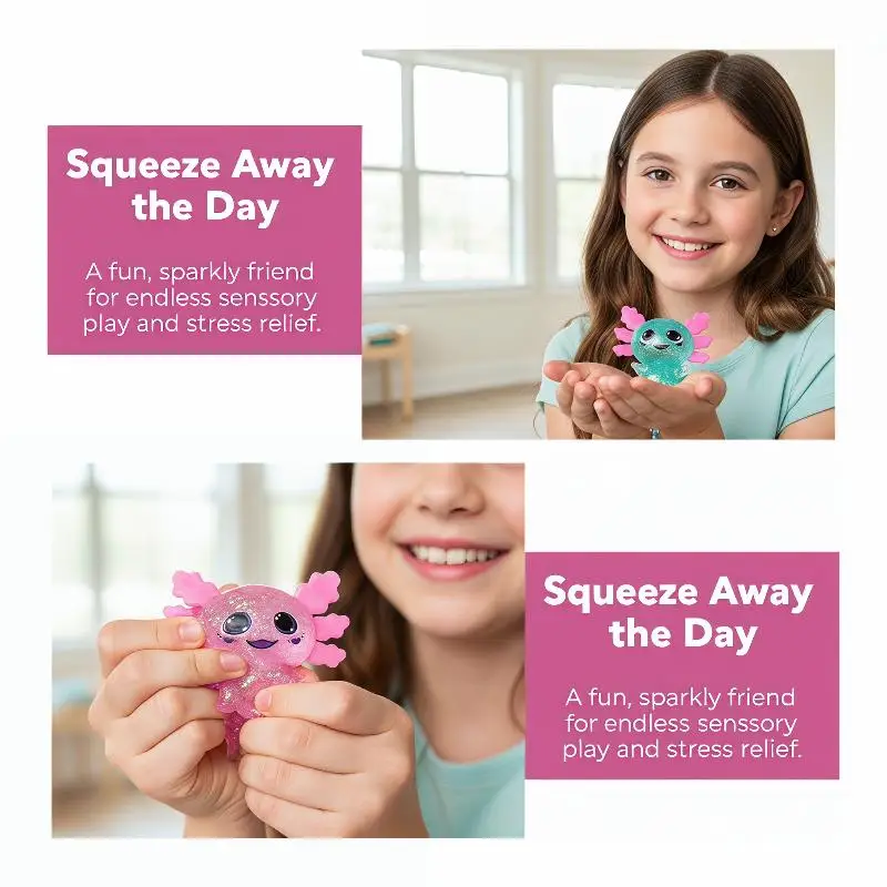 1Pcs Captivating Salamander Fidget Toy Colorful Maltose Squeeze for Fun Birthday Times