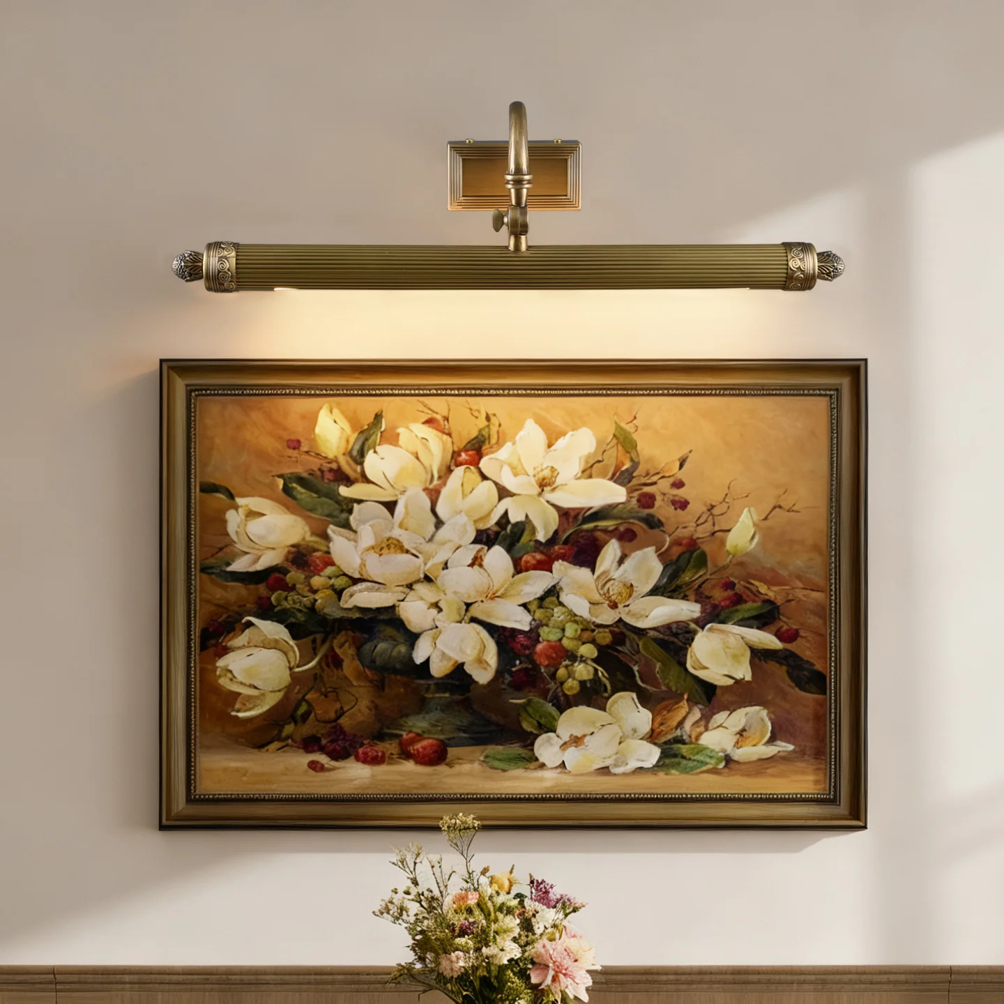 French Style Retro Living Room Picture Light，Brass Bathroom Mirror Light，Oil Painting Lamp，Brass Retro Decoration Wall Lamp