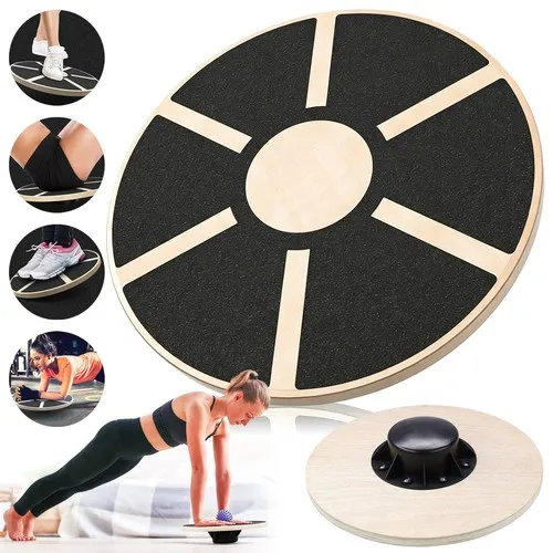 Disque d'équilibre en bois antidérapant, planche d'instabilité pour l'entraînement de la force du tronc, plaque à bascule pour la maison, équipement de fitness pour le yoga, la rééducation, la physiothérapie, les exercices des jambes et des chevilles
