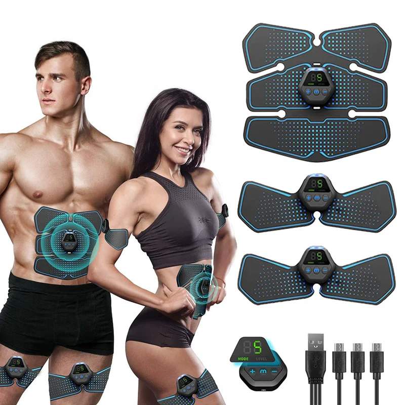 Estimulador do músculo do instrutor abdominal elétrico do EMS, Toner do ABS, masculino e fêmea, corpo, barriga, cintura, perna, braço, treinamento, aptidão, HOME, Gym, escritório