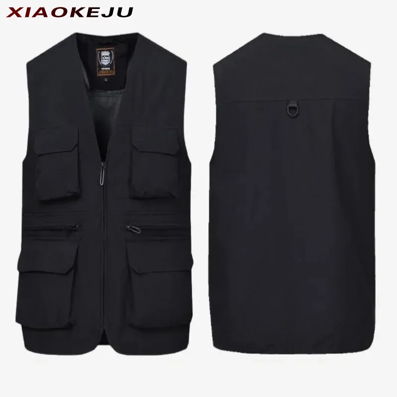 Jackets Leather Jacket Vests Vest for Man Men Windbreaker Sleeveless Work Large Size Men's Waterproof Hunting Embroidered Summer