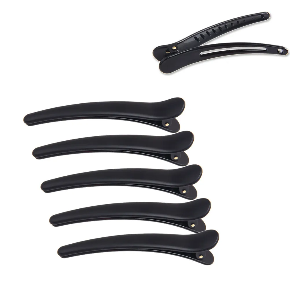 12Pcs Black Hair Clamps Clips Frosted Surface Hairpins Beak Design for Smooth Hold Salon Barbershop Hair Styling Tools