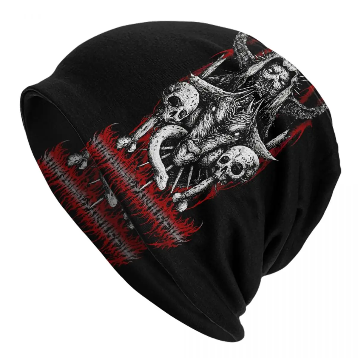 The Devil Inside Bonnet Homme Fashion Thin Skullies Beanies Baphomet Satan Lucifer Caps For Men Women Style Hats