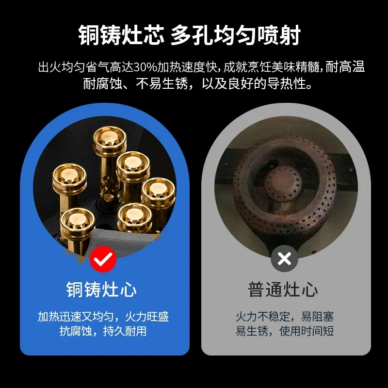 Estufa de gas comercial con protección contra apagado, quemador individual de alta potencia para cocina de baja presión de gas natural GLP