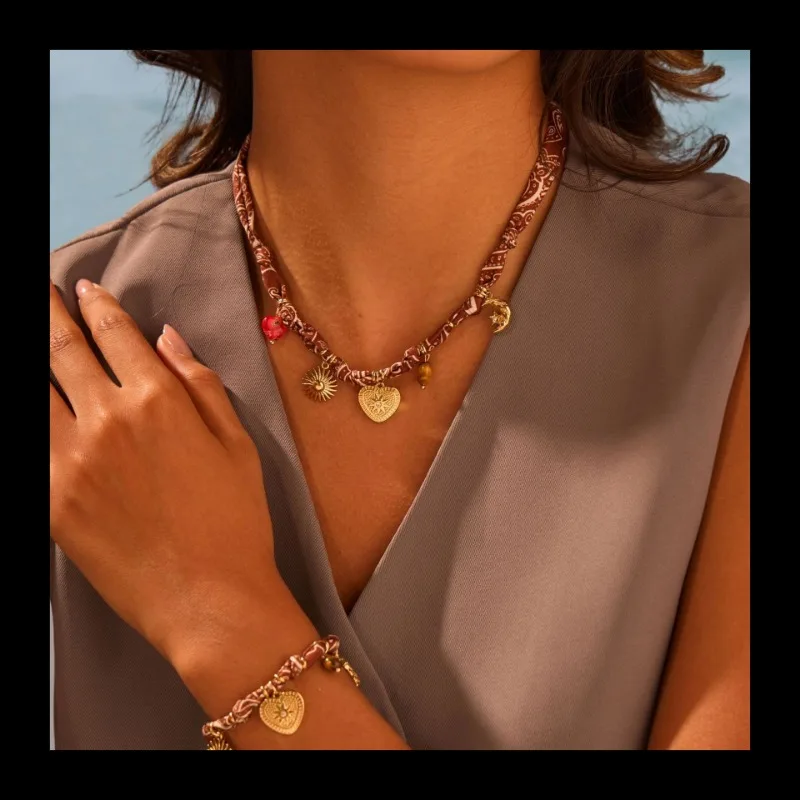 أزياء عطلة نمط الشريط الحب قلادة الفولاذ المقاوم للصدأ قلادة لا تتلاشى سوار تصميم المتخصصة #1