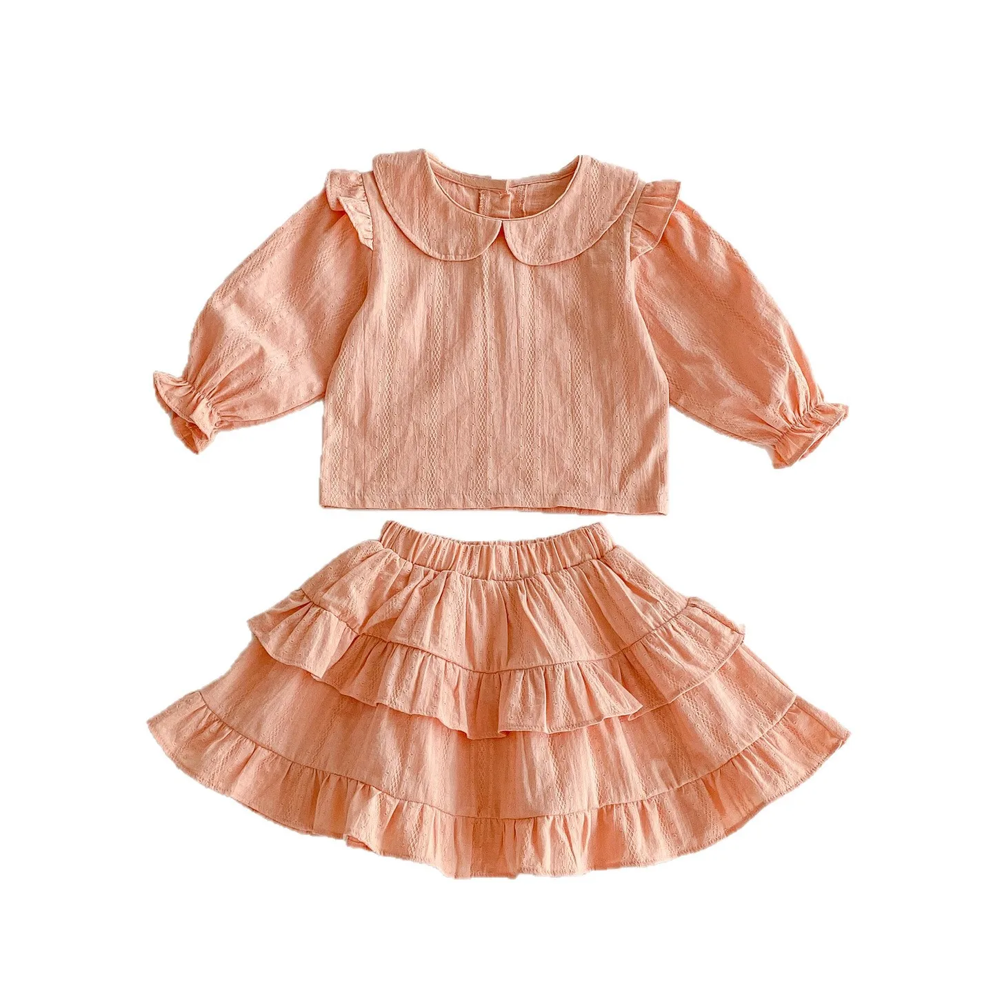 

Baby Clothing Set 2025 Autumn New Girls' Long Sleeve Suit Cotton Princess Round neck top +Short skirt Suit