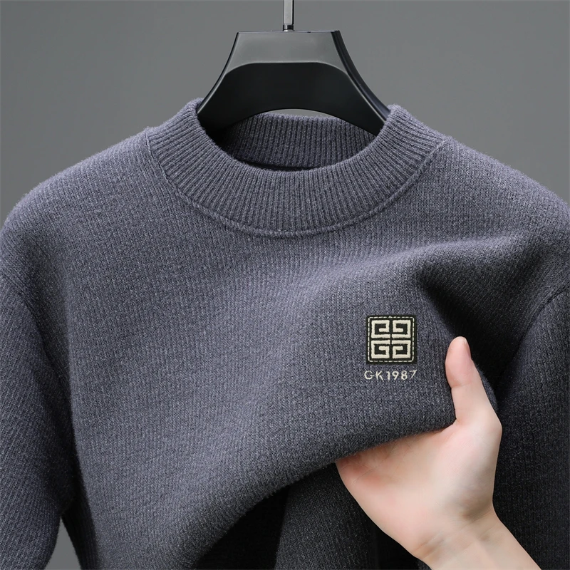

Designer Luxury Brand Men's Knitted Hoodie Winter New Arrival Embroid Thicken Warmth Sweater British Business Fashion Men'swear