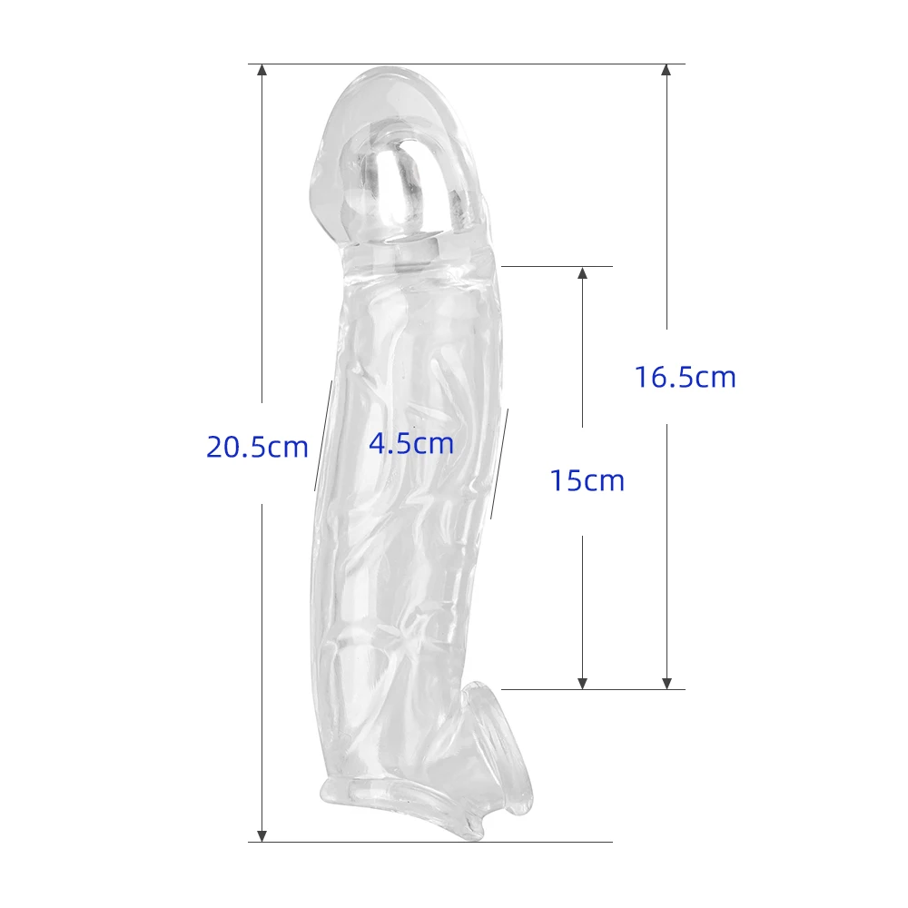 3 Sizes Reusable Condom Penis Clear Sleeve Cock Ring Penis Extender Male Penis Enlarger Durable Adult Sex Toys For Men Women view 5