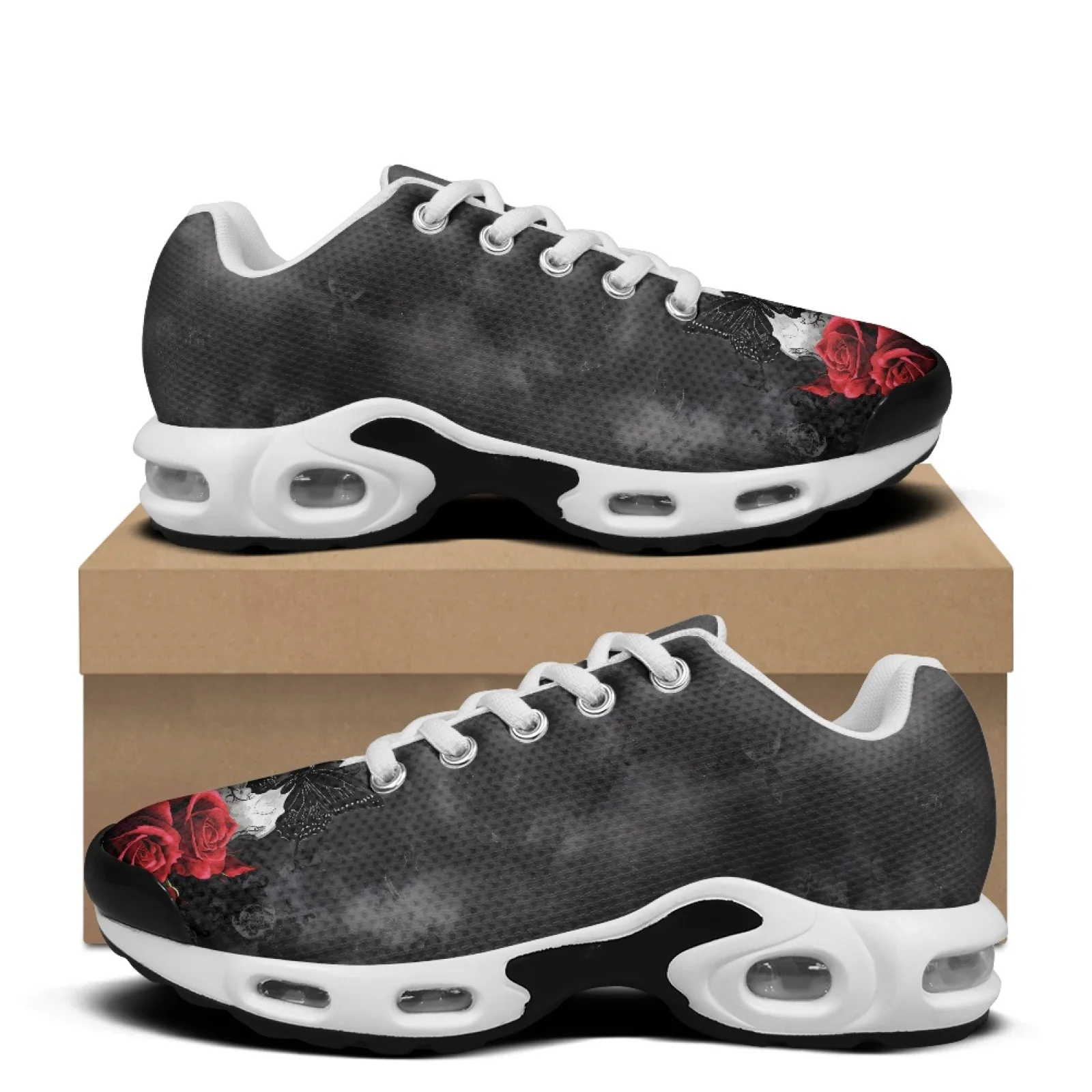 XIXIRIMIDO Air Cushion Sneaker Women's Running Shoe Nurse Shoes Men's Sneakers and Casual Shoes Tenis Feminino Soft Rose Skull