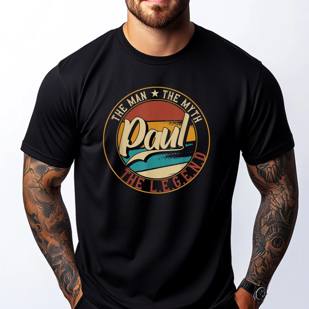 

Paul The Man The Myth The Legend Graphic T Shirts Men Designer Clothes Men Tee Shirt Luxury Designer Short Sleeve