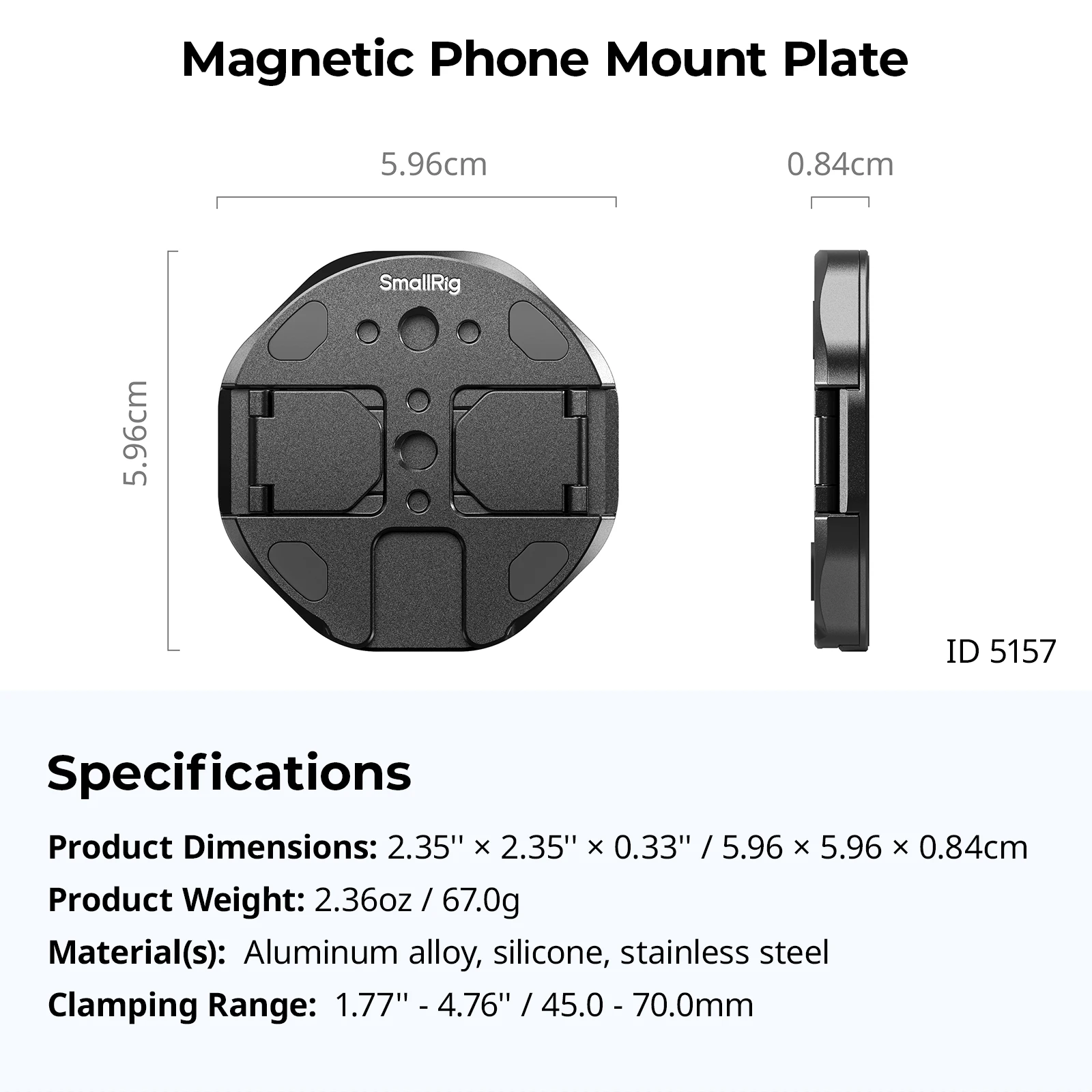 SmallRig bevestigbare telefoonklem voor externe SSD voor smartphones voor Samsung voor SanDisk, voor iPhones met MagSafe-enabled -5157
