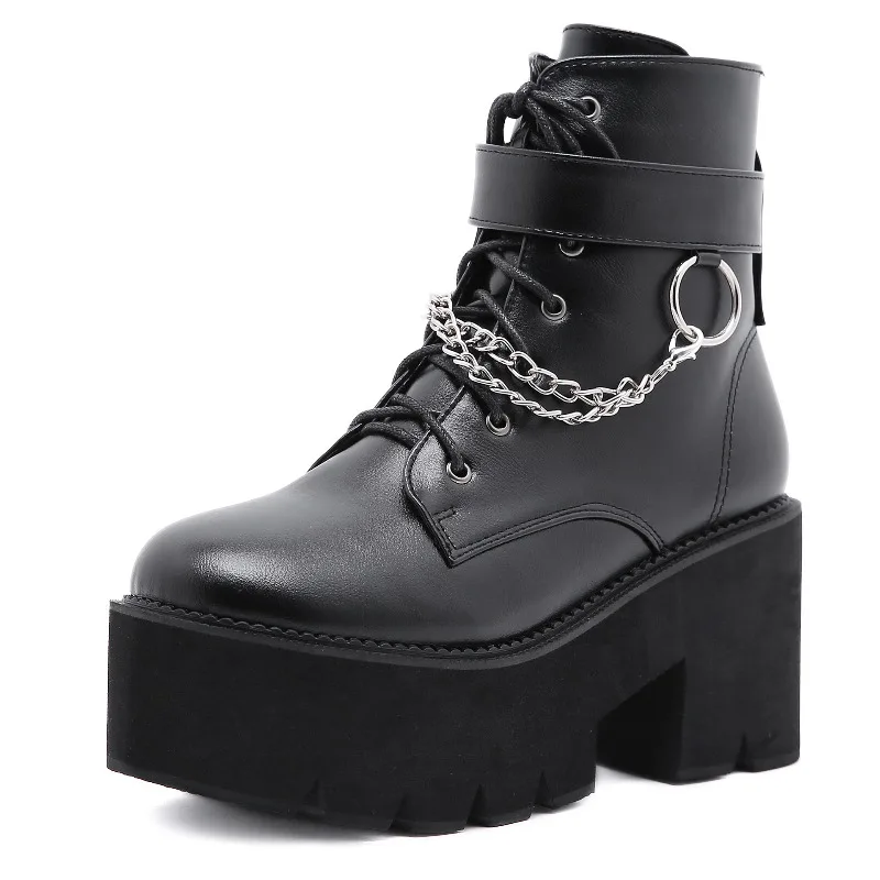 

New Gothic Women's Shoes Designer Punk Women Boots Fashion High-heeled Boots for Women High Quality Ankle Boots Zapatos De Mujer