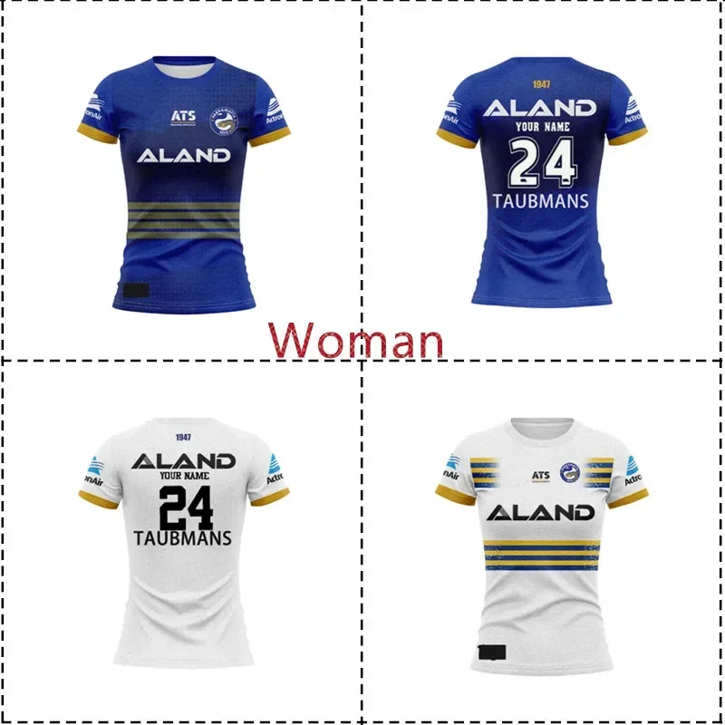 2024 Parramatta Eels Home/ Away Rugby Jersey - Women's Size: S-3XL （Print Custom Name Number）