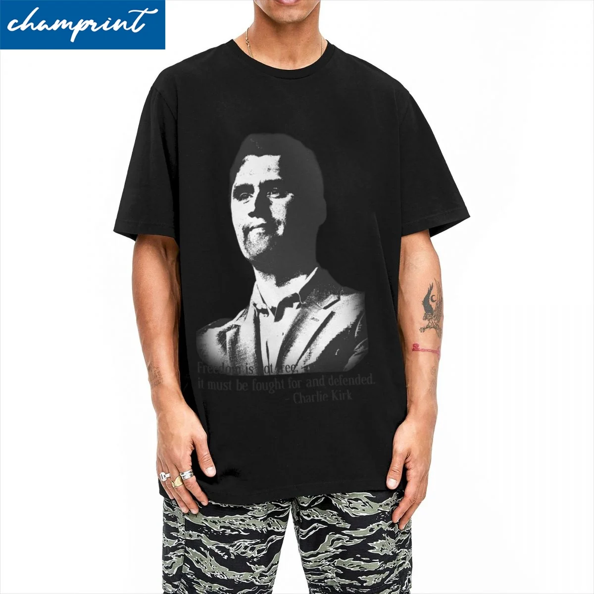 Charlie Kirk Quote Gráfico Camiseta Homens Mulheres Engraçado Camiseta de Algodão Em Torno Do Pescoço Manga Curta Camiseta Roupas Plus Size