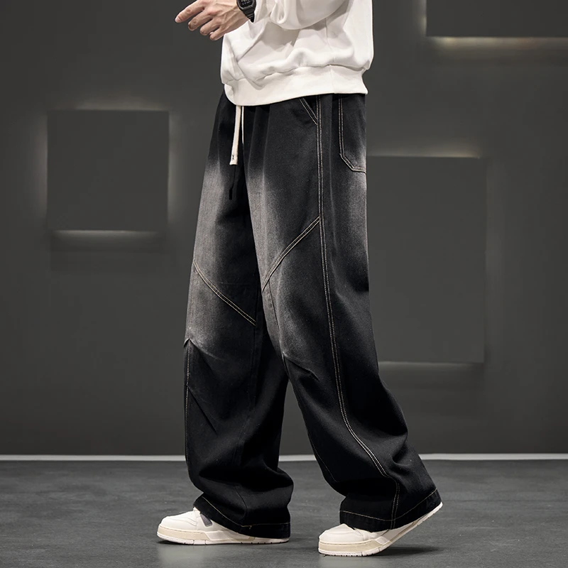 

Men's Wide Leg Jeans Summer Autumn Loose Casual Oversized Denim Trousers Spring Streetwear Outdoor Neutral Style Washed Effect