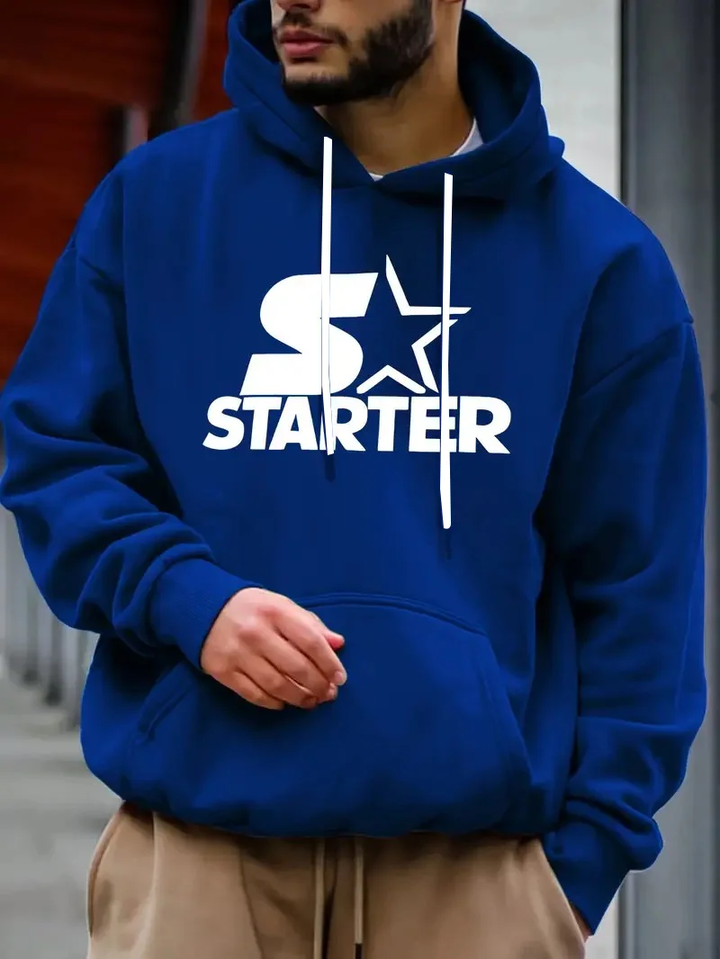The new men's hoodie for the autumn of 2025 features a streetwear and casual 3D letter star pattern print for comfort