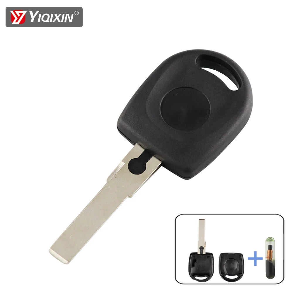 ID48 Chip Remote Car Key Shell Case For Volkswagen VW SKoda B5 Passat Octavia Ibiza Leon SEAT Transponder Key Shell Uncut Blade