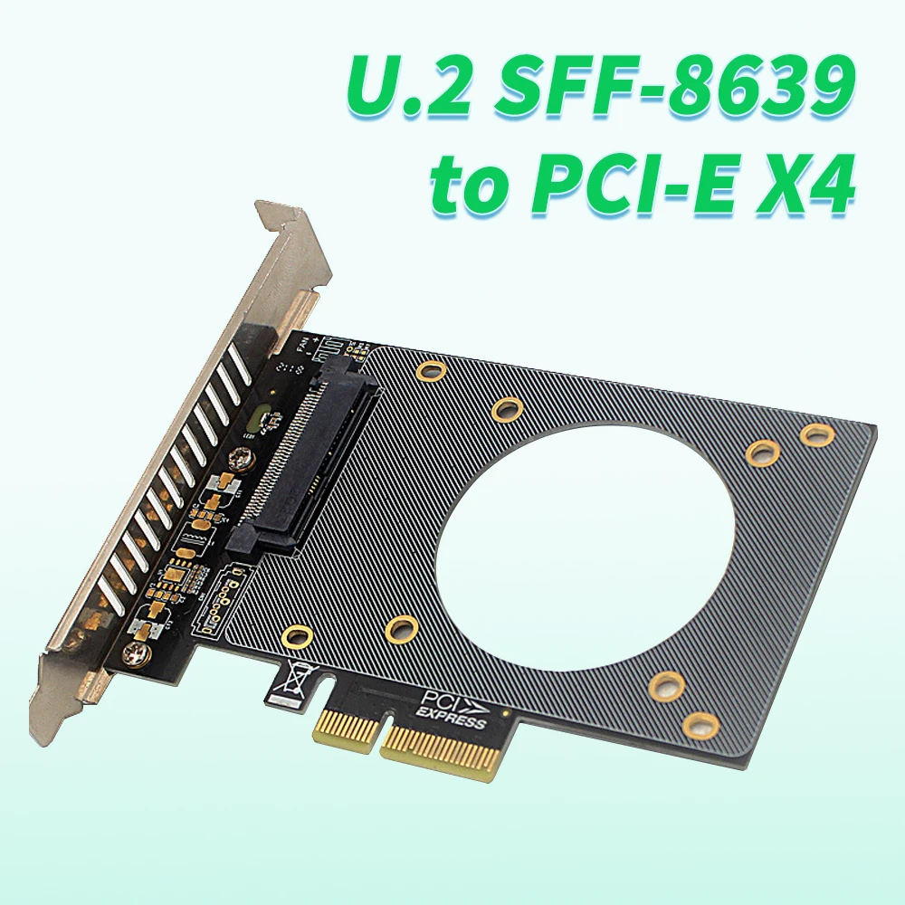 

U.2 SFF-8639 to PCI-E X4 Expansion Card Adapter Support U.2 NVME SSD Riser Card GEN4 PCIe 4x 4000MB/s Fast for PCIE X4 X8 X16