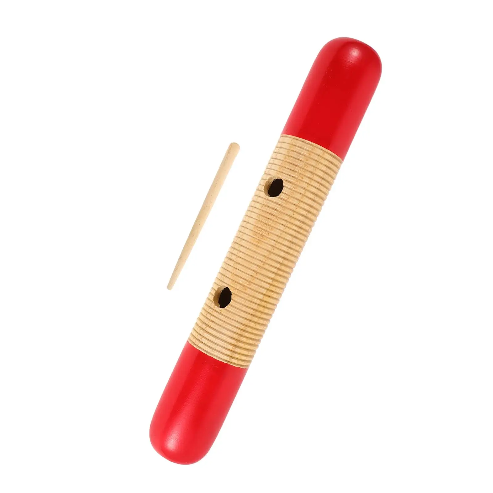 

Wooden Fish Guiro with Sticks Children Traditional Latin Percussion Instrument Colorful Handheld Musical Instrument for Music Cl