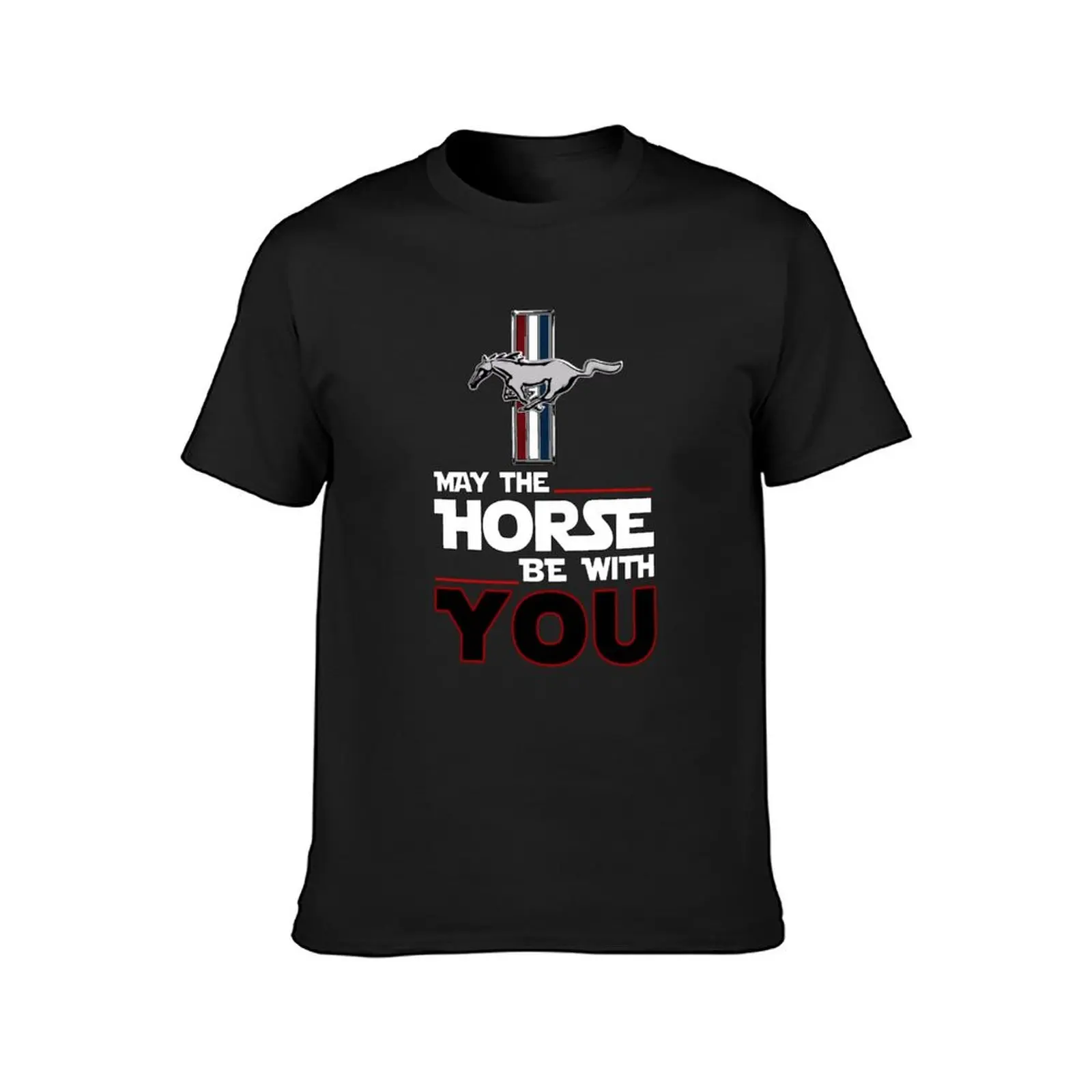 May the Horse Be with You Mustang T-Shirt korean fashion animal prinfor boys hippie clothes heavyweight t shirts for men