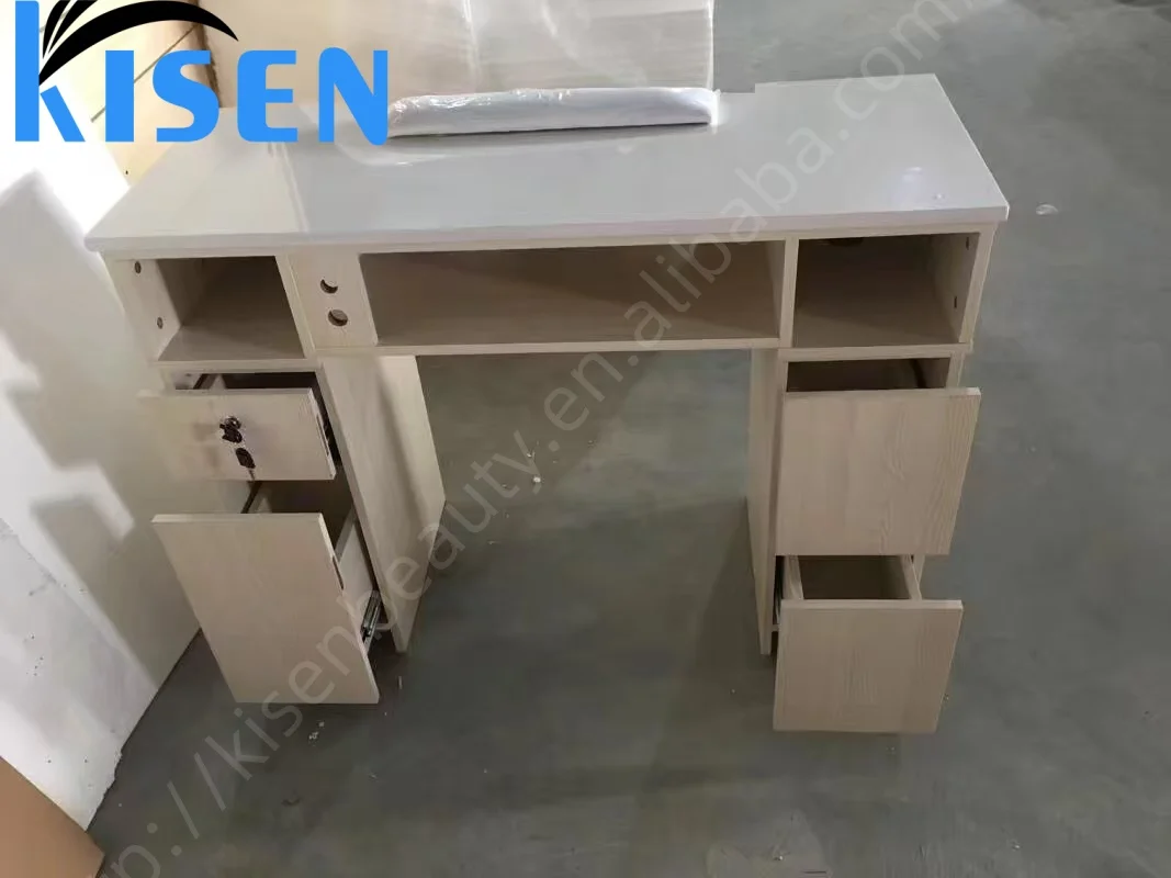 Nail Table Beauty Manicure  Desk Optional Dusty Collector Black White Beige Brown for Salon