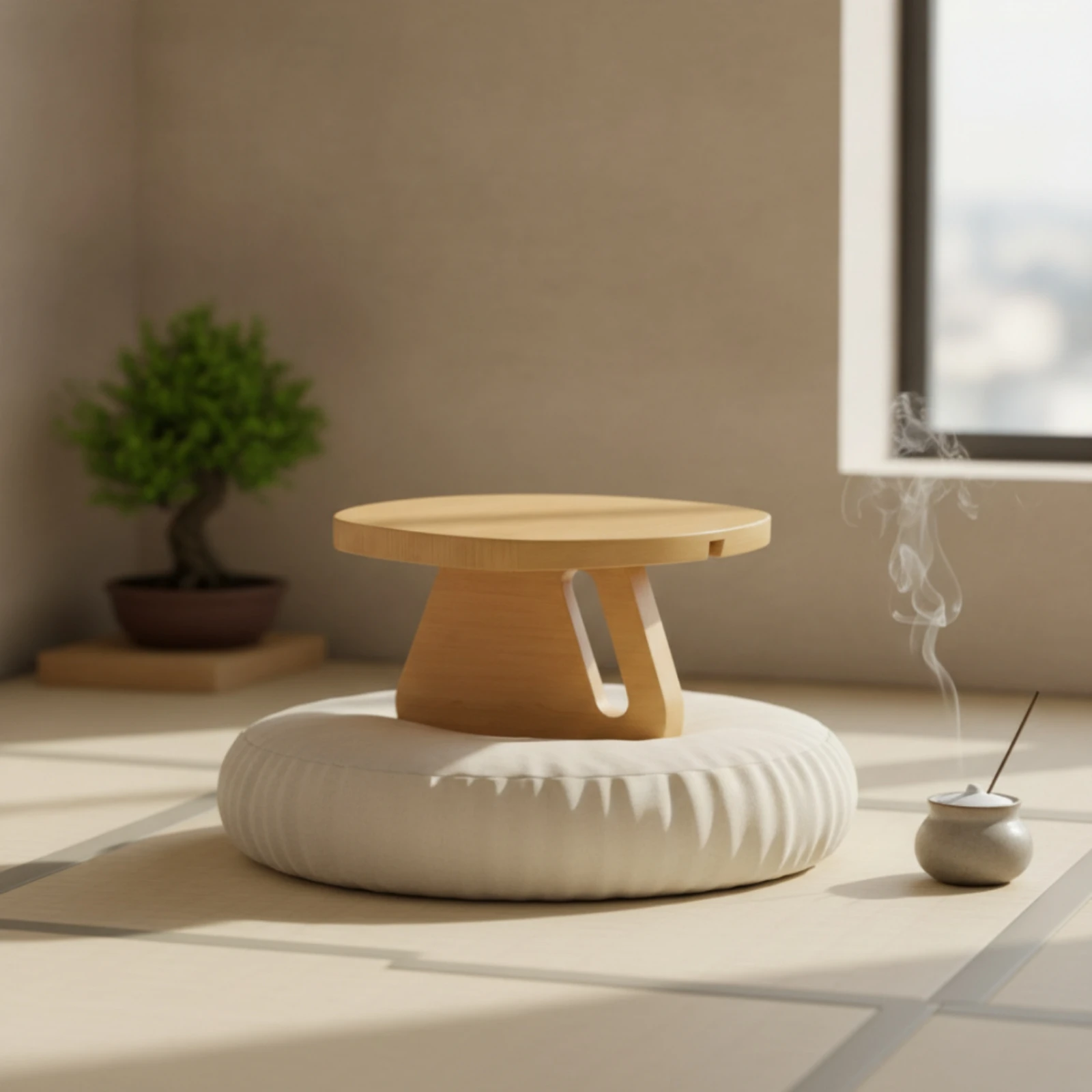 Banc de méditation compact, tabouret de pleine conscience, tabouret à genoux, siège de méditation portable, écologique pour les meditateurs, siège au sol